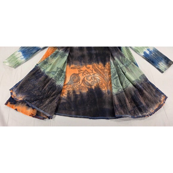 Ali Miles Kimono Cardigan Paisley Tie Dye Patchwork Women S Artsy Lagenlook Boho - Picture 6 of 12